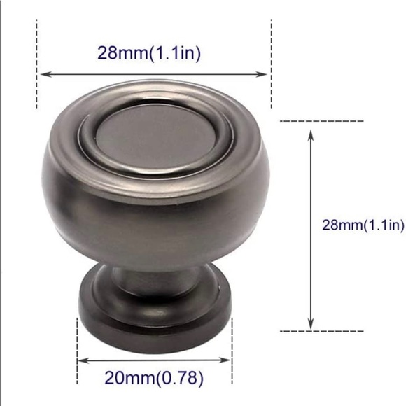 14 Count Antique Round Solid Cabinet Knobs - Picture 2 of 3